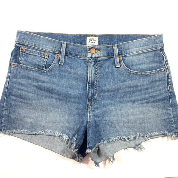 J Crew Mid Rise Denim Shorts Squash Wash AV826 - Picture 1 of 8